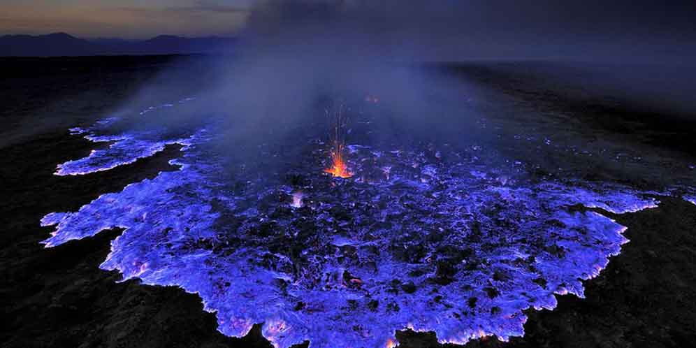 Blue Fire Flame of Ijen Crater