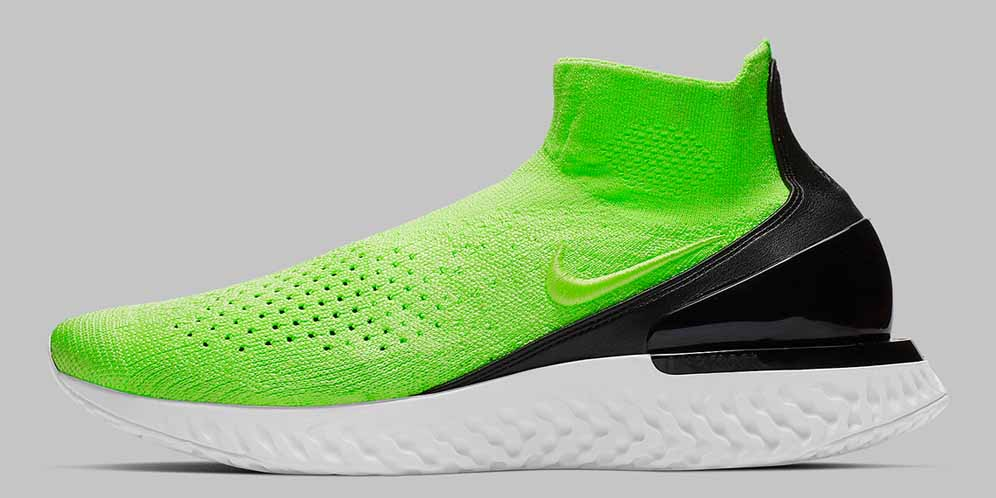 Hijau dan Hitam yang Kontras di Nike Rise React Flyknit 'Lime Blast'