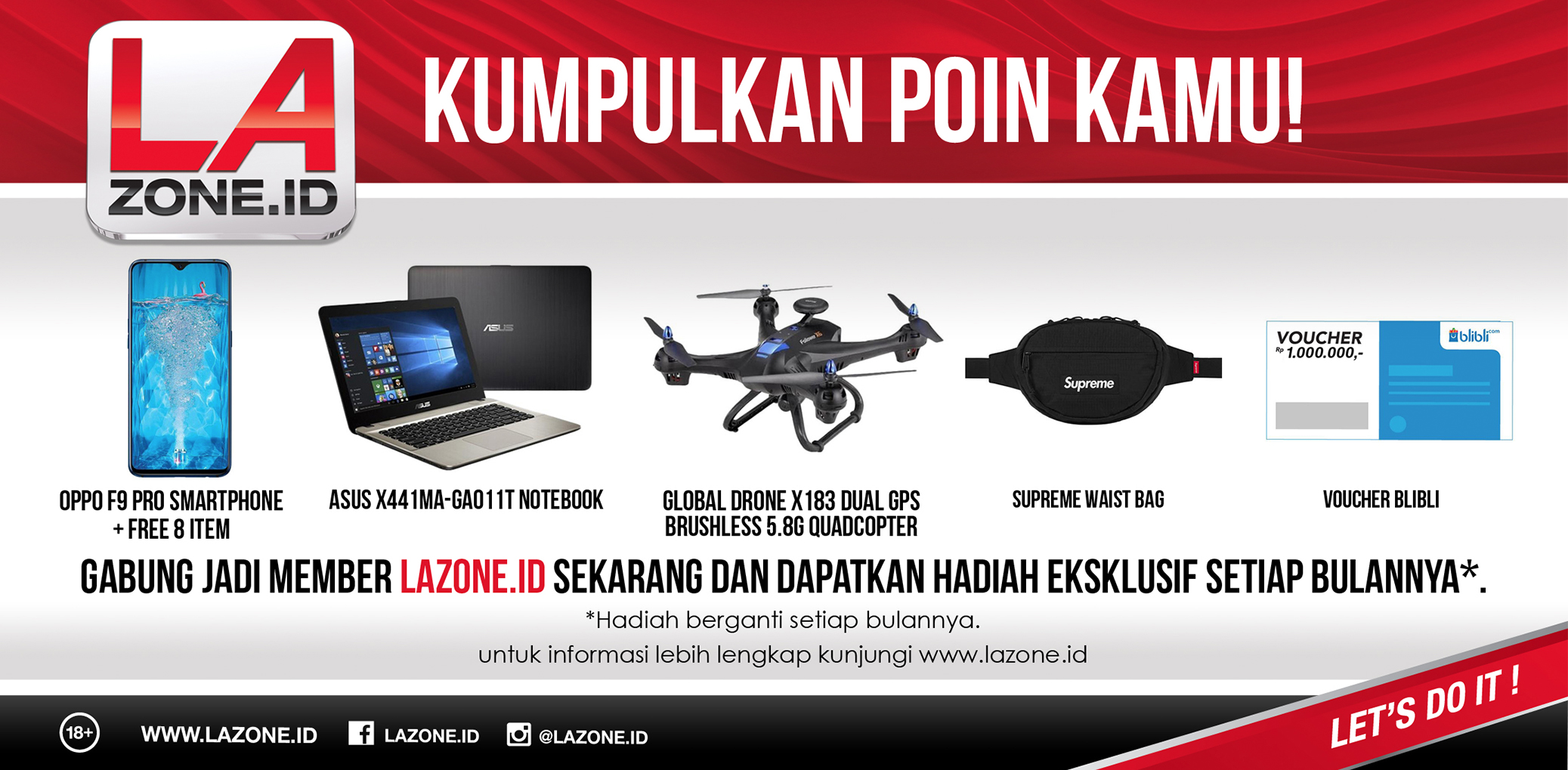 Daftar jadi Member LAzone.id Sekarang Juga! Hadiah Keren Ini Bakal jadi Milik Lo! thumbnail