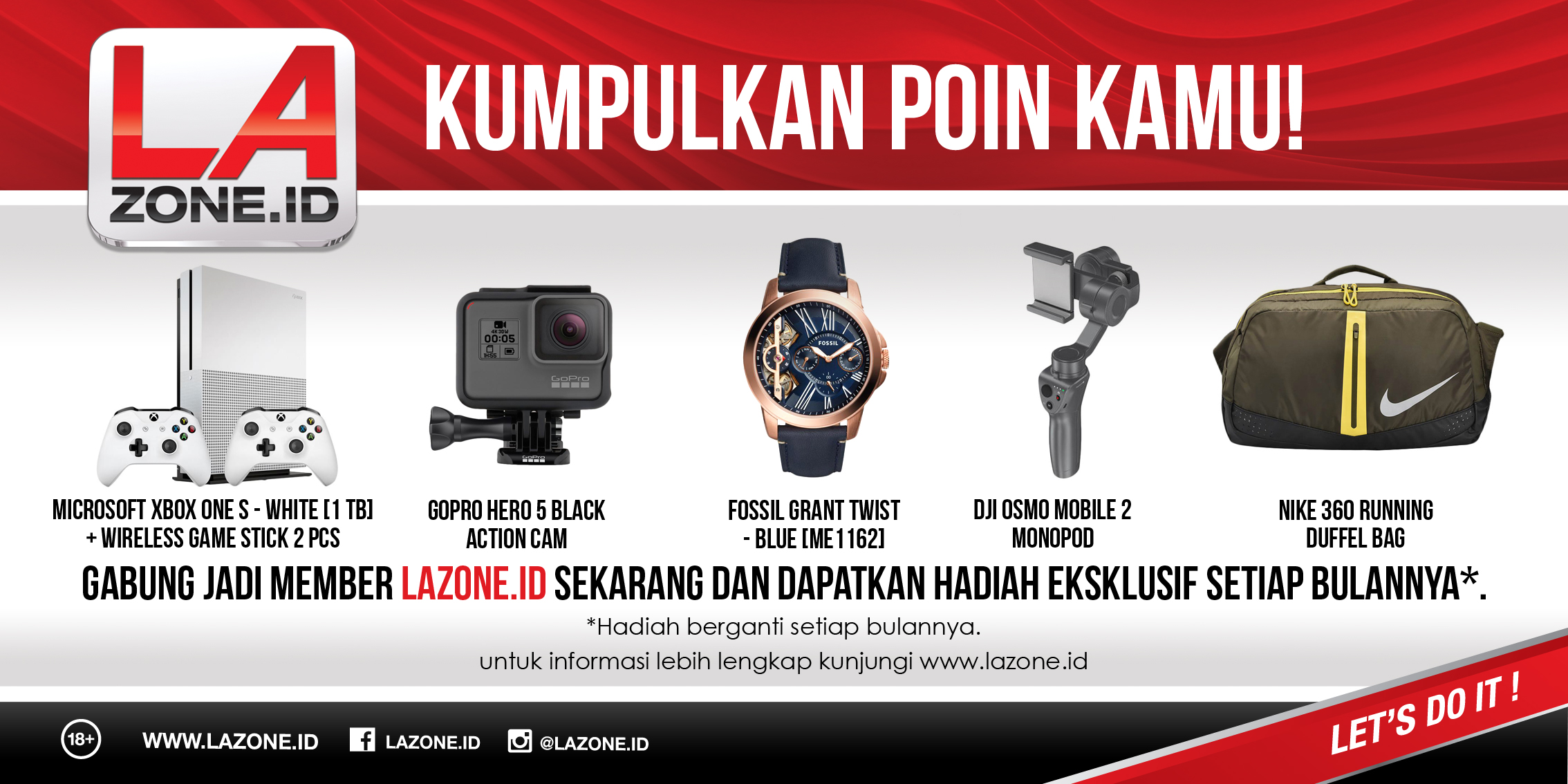 Hadiah Keren Bulan April Datang Lagi Buruan Gabung jadi Member LAzone