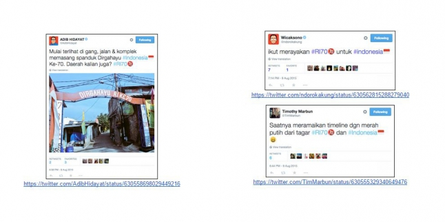 Tagar #RI70 Sambut 70 Tahun Kemerdekaan