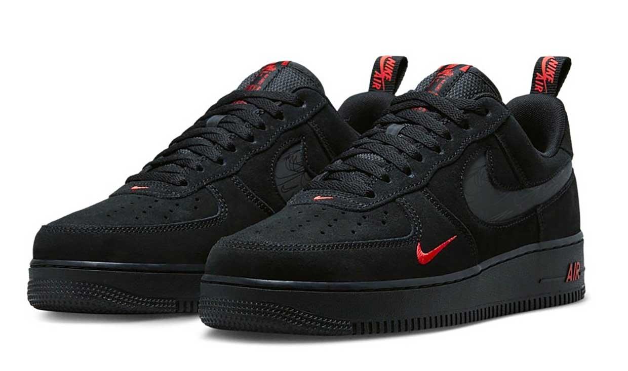 suede black and red air force 1