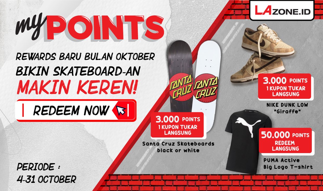 #tukarLAngsung Points Dapat Papan Skate dan Sneakers Nike!