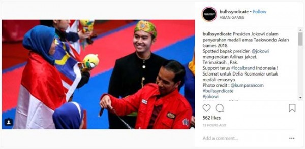 Nonton Asian Games, Jokowi Gunakan Jaket dari Brand Lokal Ini